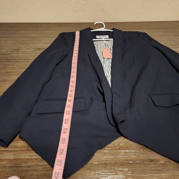 Quince Stretch Crepe Open Blazer NWT Black Small - Picture 3 of 8
